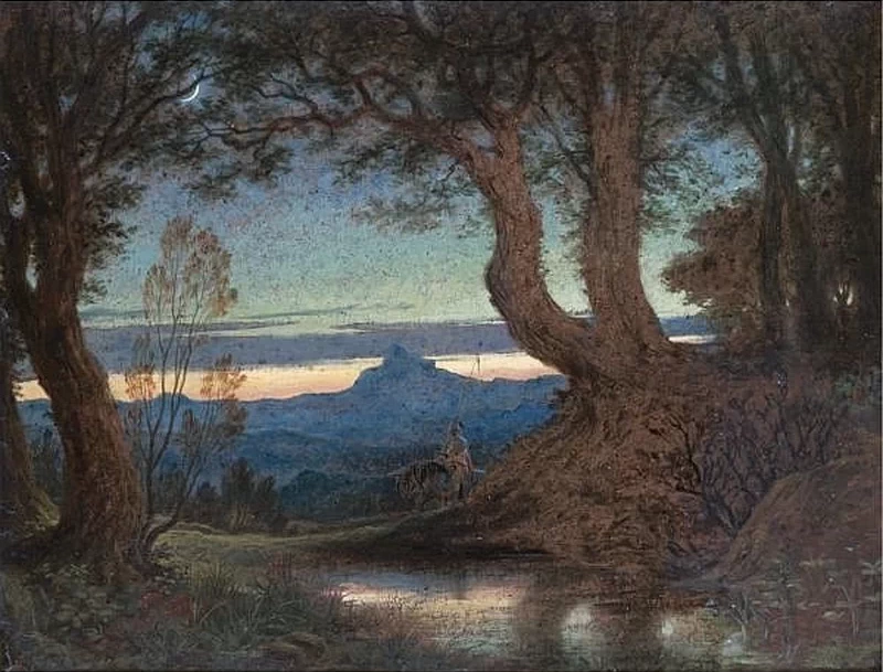Paesaggio con il cavaliere in cerca